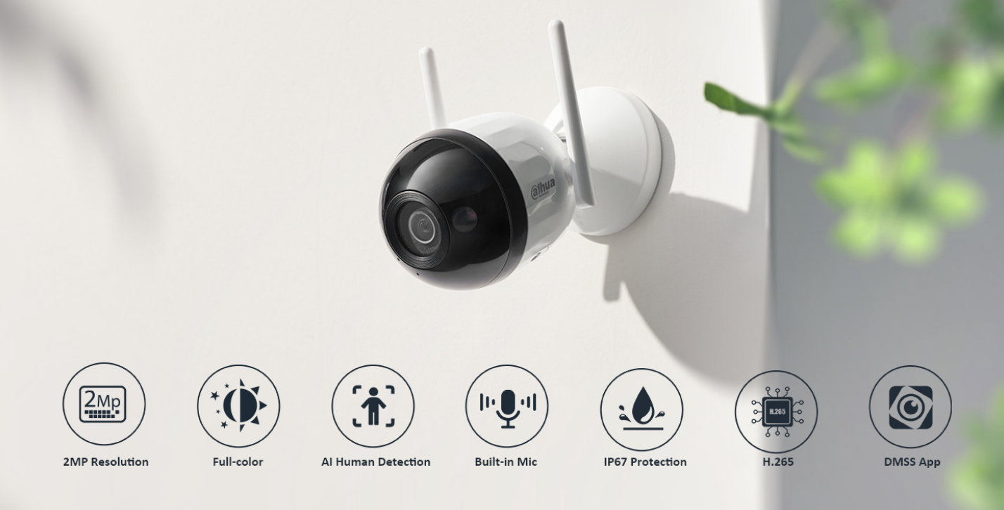 2MP Fixed-focal Wi-Fi Bullet Network Camera / DH-F2C-LED